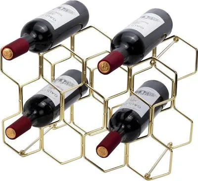 Image de Petit casier à vin en métal empilable, 14 bouteilles, 3 niveaux