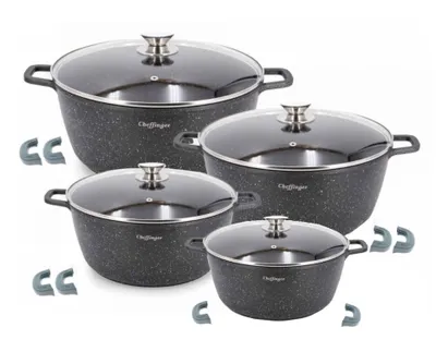Produktbild von 8 tlg Kochtopf Set Topf Induktion Anti Haft 20-24-28-32cm Geschirrset