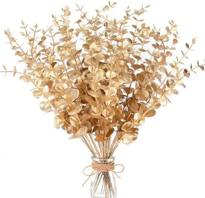 Produktbild von Kunstmatige Eucalyptus Blätter, 36 Stück, Kunststoffsamenstellungen, Eucalyptus-Blätter für Tischdekoration, Weihnachtsdekoration, Hochzeit, Blumenarrangement