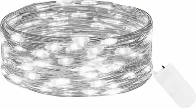 Zdjęcie produktu dla Łańcuch LED Nano – 2 m, 20 diod LED, 2xCR2032, zimna biel