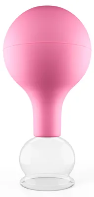 Produktbild von Pulox Schröpfglas aus Echtglas diverse Größen und Farben pink 32mm
