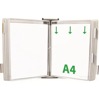 Produktbild von tarifold Wand-Sichttafelsystem 414102 DIN A4 weiß mit 10 St. Sichttafeln