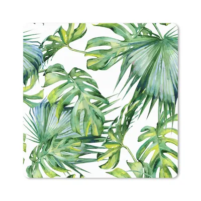 Produktbild von MuchoWow® Mauspad Mousepad Monstera - Muster - Aquarell - Mädchen - Kinder - Jungen - Kinder 30x30 cm - Mousepads - Maus Mat - Pad - Mausunterlage - Gaming