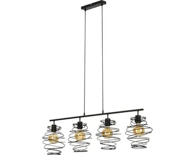 Image de Lampe à suspendre BRILONER LEUCHTEN SWIRL, 60 W, IP20, noir, métal, excl. 4x E27, 111 x 21 x 130 cm