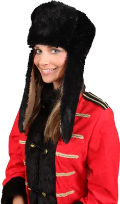 Produktbild von O21354 schwarz Damen Herren Fellmütze Kosakenhut Kosakenmütze