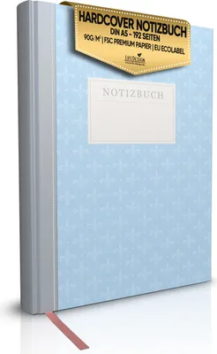 Produktbild von LifeDesign Notizbuch - Skizzenbuch Tagebuch Bullet-Journal | blanko | blau | DIN A5 | 192 Seiten | Lilie