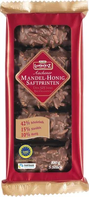 Produktbild von Lambertz Aachener Mandel Honig Saftprinten Zartbitter 100g 10er Pack