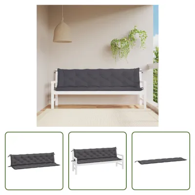 Immagine prodotto di The Living Store Cuscini per panca da giardino 2 pz. Antracite 200x50x7 cm Tessuto Oxford