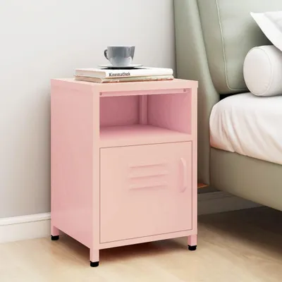Obrázek produktu pro vidaXL Noční stolek růžový 35x35x51 cm Ocel