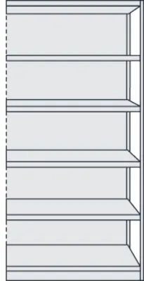 Produktbild von Büroregal Progress 500 Anbauregal BxTxH 96x40x190cm 6 Böden mit Rückwand lichtgrau