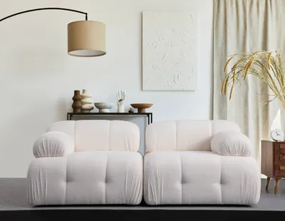 Produktbild von Hanah Home, Petite 2 - White, 2-Sitzer-Sofa, BUCHENHOLZ / SPANPLATTEN, Weiß, 190 x 95 x 75 cm