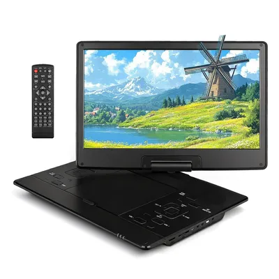 Produktbild von Tragbarer DVD-Player mit 15,6" HD rotierendem Display, 6 Std. Akku, Multi-Format-Unterstützung, USB/SD, TV-Anschluss, Speicherfunktion, für Auto & Zuh