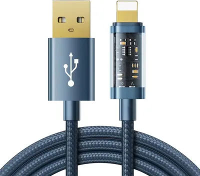 Zdjęcie produktu dla Joyroom Kabel do ładowania danych, USB do Lightning, 2,4 A, 20 W, 1,2 m, niebieski