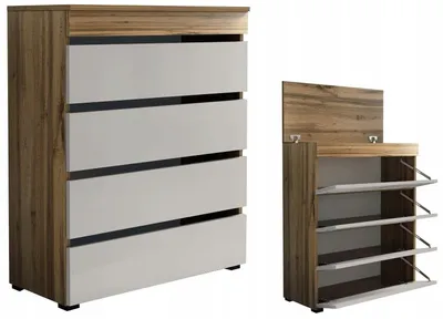 Zdjęcie produktu dla Komoda szafka na buty 80 80cm dąb wotan kaszmir mat