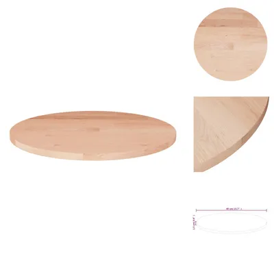 Image de vidaXL Plateau de table rond Ø40x1,5 cm Chêne massif non traité - Plateaux de table