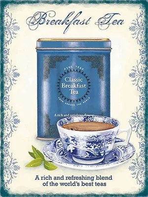Zdjęcie produktu dla vianmo Drewniany znak 40x30 cm Tee Classic Breakfast Tea best teas