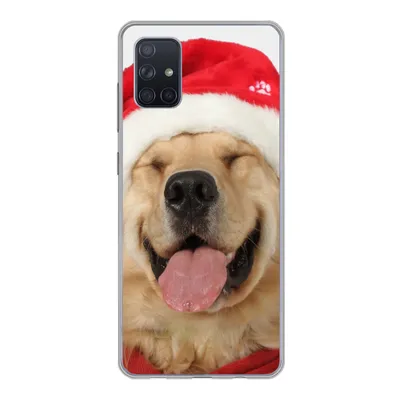 Produktbild von MuchoWow® Handyhülle Schutzhülle Hülle für Samsung Galaxy A71 Hund - Lustig - Lachen - Kinder - Jungen - Mädchen Silikon Softcase Handy Hülle - Kartenbesitzer