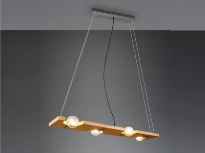 Produktbild von Pendelleuchte 4 flammig Holzlampe Natur Breite 115cm