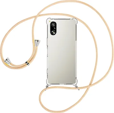 Produktbild von Handykette Backcover-Schutzhülle mit Band (Metall silberfarben) für Sony Xperia 5 V (6.1'') - Goldkordel