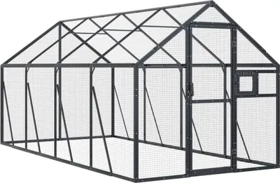 Image de vidaXL Volière Anthracite 1,79x4x1,85 m Aluminium