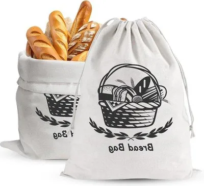 Produktbild von Wiederverwendbare Sauerteigbrotbeutel aus Leinen, 2 Stück, für Selbstgebackenes Brot