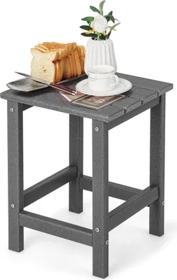 Obrázek produktu pro Venkovní HDPE odkládací stolek - odolný proti povětrnostním vlivům, 36x36x47 cm, šedý