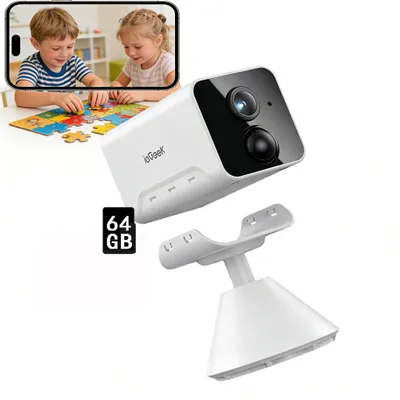 Produktbild von ieGeek WLAN Überwachungskamera Innen Babyphone mit Kamera - WLAN IP Kamera Indoor 1080P mit Nachtsicht 2K/3MP