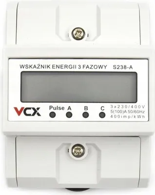 Image de VCX | Compteur électrique S-238-A - Triphasé - 230/400V - Mesure précise - Conforme à la directive MID