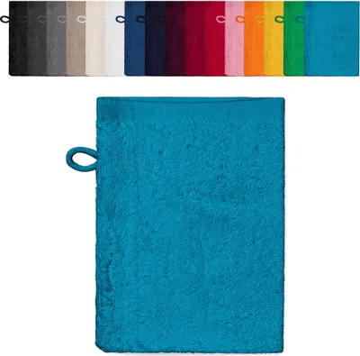 Produktbild von 10er PACK Waschhandschuhe 15x21 cm Waschlappen 100% Baumwolle, Farbe: Türkis