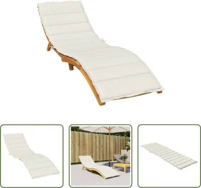 Immagine prodotto di The Living Store Cuscino per sdraio Melange crema 200x60x4 cm tessuto
