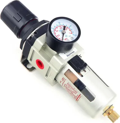 Immagine prodotto di Filtro aria con regolatore di pressione del separatore d'acqua, regolatore del compressore d'aria con valvola di riduzione della pressione e manometro, accessorio per utensili pneumatici, 1/4 Hbm Machines Olanda