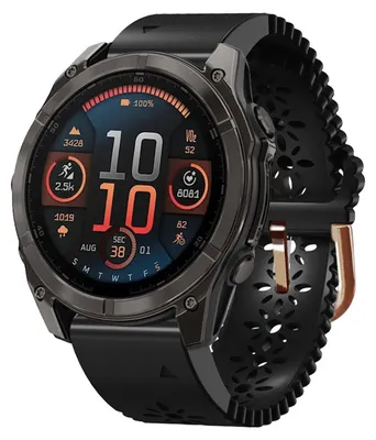 Obrázek produktu pro Pro Garmin Fenix 8 AMOLED 43mm Krajkový design Prodyšný 20mm silikonový řemínek Black