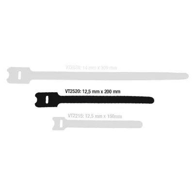 Produktbild von Adam Hall Accessories VT 2520 - Klett Kabelbinder 200 x 25 mm schwarz