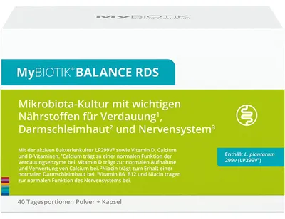 Produktbild von MyBIOTIK Balance RDS Tagesportionen Pulver + Kapsel, 40 St. Portionen
