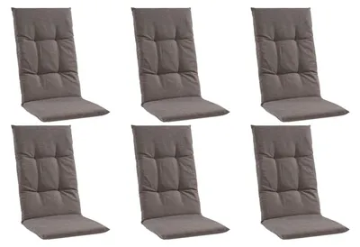 Produktbild von Gartenstuhlauflagen - Braun - Hochlehner - mit Stehsaum - 6er Set