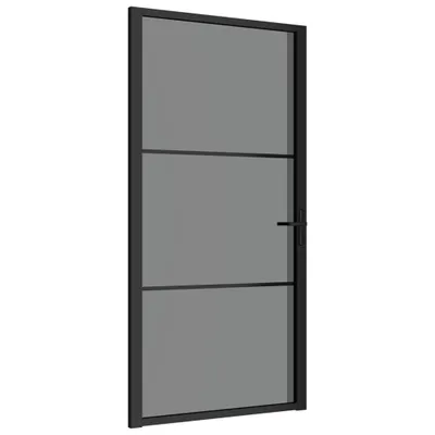 Obrázok produktu pre Vnútorné dvere 102,5x201,5 cm čierne ESG sklo a hliník