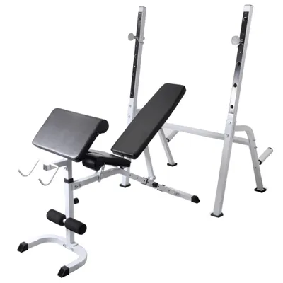 Immagine prodotto di vidaXL Panca per pesi con ripiano, set di bilancieri e manubri 60,5 kg