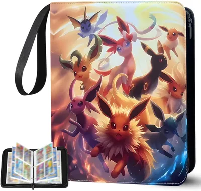 Produktbild von pokemon Sammelalbum für Karten, 50 Seiten 400 Karten Kapazität Sammelkarten Alben, Sammelkarten Album, Tragbar Karten Halter, PolyurethanSammelmappe Karten