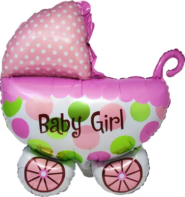 Produktbild von Oblique Unique Folien Luftballon in Kinderwagen Form Baby Girl Folienballon für Baby Shower Party Geburt Mädchen
