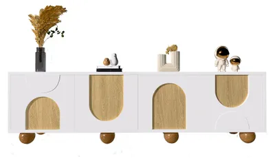 Produktbild von Lowboard / TV‑Schrank / TV‑Lowboard mit vier Türen, 175×38×50 cm