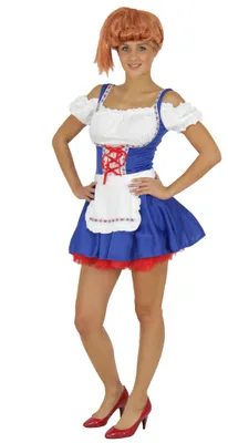 Produktbild von Dirndlkostüm Kostüm Dirndl blau weiß für Damen Damenkostüm Bayern   Fest Oktober Gr. S - M, Größe:M