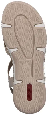 Produktbild von Rieker Damen Sandale sportlich mit maritimen Perlen und Gummizug 66201, Größe:38 EU, Farbe:Beige