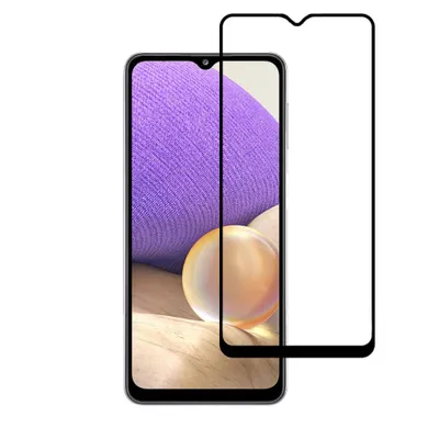 A screen protector is shown placed over a smartphone.