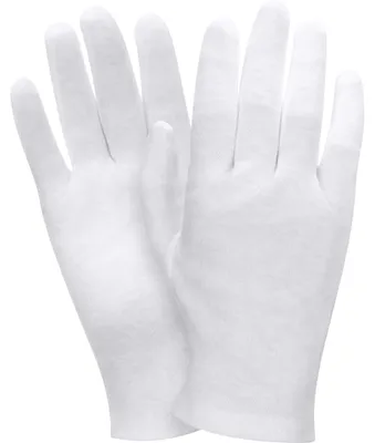 Produktbild von Paar weiße Baumwollhandschuhe, feuchtigkeitsabweisend, weich, elastisch und hautfreundlich, Damen-Arbeitshandschuhe, für trockene Hände, Schmuckinspektion und mehr, Einheitsgröße