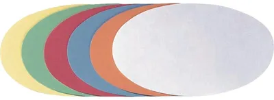 Produktbild von Franken GmbH FRANKEN - Moderationskarte - Oval - 11 x 19 cm - weiß, Gelb, Rot, grün, orange, Hellblau (Packung mit 500)