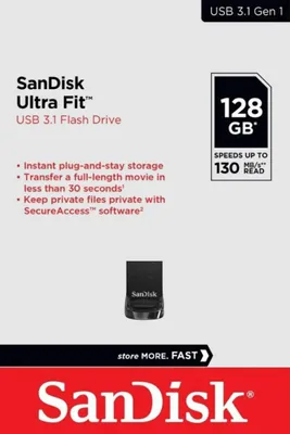 Immagine prodotto di Chiavetta USB SanDisk Ultra Flair da 128 GB, USB 3.1, ad alta velocità