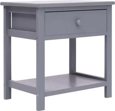 Produktbild von vidaXL Nachttische 2 Stk. Grau 40x29x42 cm Paulownia Holz