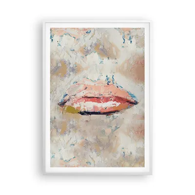 Produktbild von Gerahmtes Poster - Weißer Rahmen - Mund pastos Stück - 70x100 cm - Wand Bild - Wanddeko - Wandbilder - Kunstposter - Wandposter - Bilderrahmen - Bilder - Kunstdruck - Wanddekoration - P2WPA70x100-4422