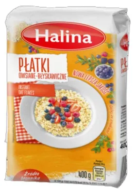 Zdjęcie produktu dla Halina Płatki owsiane błyskawiczne 400g
