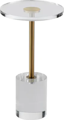 Produktbild von VEVOR Durchsichtiger Acryl-Beistelltisch, Acryl-Beistelltisch mit Solider Basis,  φ302 x 20 mm Runde Tischplatte, 543 mm Hoch, für Kaffee, Getränke, Essen, Snacks, Geeignet für Wohnzimmer, Esszimmer